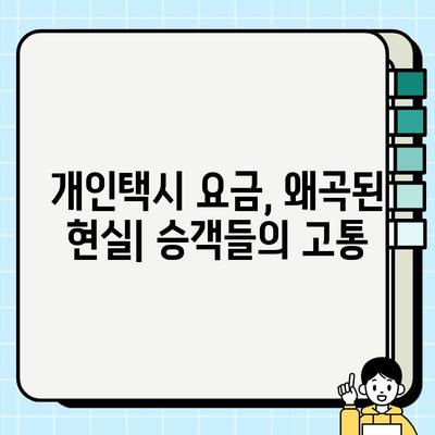 개인택시 요금 왜곡, 이용객 피해 실태 심각 | 불법 영업, 승차 거부, 부당 요금, 해결 방안 모색