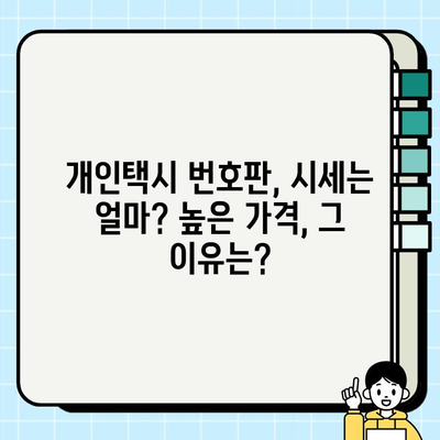 개인택시, 나에게 맞는 선택일까? | 자격 조건, 월 수입, 번호판 시세 완벽 가이드