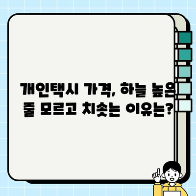 개인택시 가격 상승 원인 분석 & 2023년 매매 시세 현황 | 택시 시장 동향, 매매 정보, 가격 변동