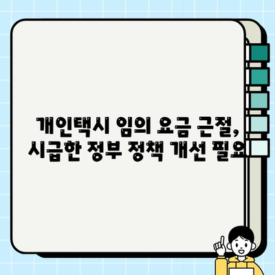 개인택시 임의 요금, 시장 왜곡과 경쟁력 상실의 원인| 심각한 현실과 해결 방안 | 택시 시장, 불법 영업, 승객 안전, 이용자 피해, 정부 정책