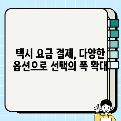 개인택시 요금 결제, 이제는 더 편리하게! | 신용카드, 모바일 결제 도입 현황 및 전망