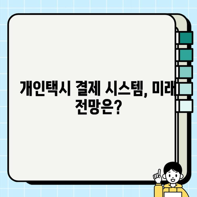 개인택시 요금 결제, 이제는 더 편리하게! | 신용카드, 모바일 결제 도입 현황 및 전망