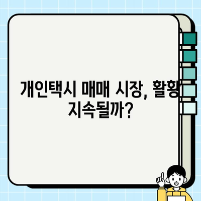 서울 개인택시 시세, 1억 6백만원 돌파! | 개인택시 매매 현황 및 전망, 시세 분석