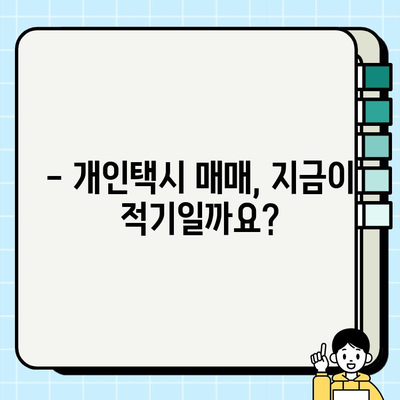 서울 개인택시 시세, 오늘이 역대 최고가? | 최신 시세 정보 및 전망, 매매 가이드