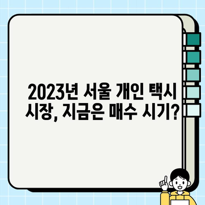 서울 개인 택시 시세 1억 6천만원? | 2023년 최신 정보 & 시장 분석