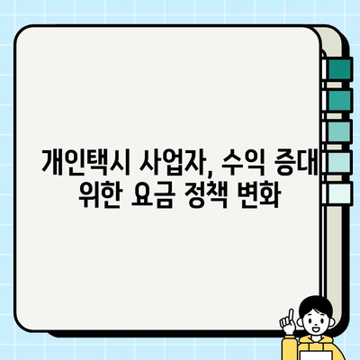 개인택시 요금 정책 개선| 이용객과 사업자 모두 만족하는 방향은? | 개인택시, 요금 정책, 이용객 만족도, 사업자 수익