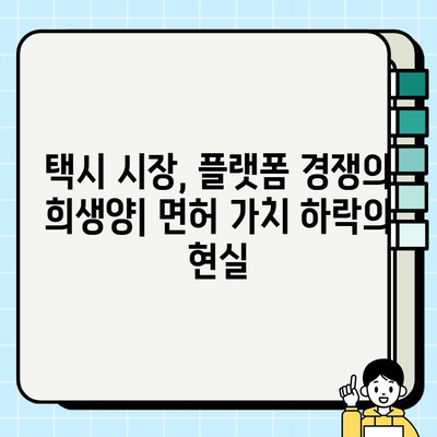 플랫폼 도입 실패로 서울 개인택시 면허 가치 7천만원대 추락| 원인 분석 및 전망 | 택시 시장, 플랫폼 경쟁, 면허 가치 하락