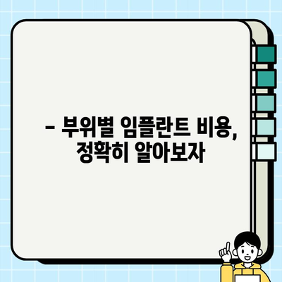 임플란트 비용, 이제 꼼꼼하게 따져보세요 | 가격 비교, 부위별 비용, 주의 사항