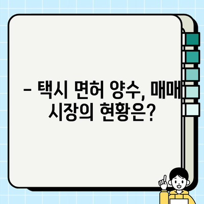 개인택시 면허, 역대급 가격 상승! 양수 조건 완화가 불러온 변화 | 택시 면허, 가격 변동, 양수, 매매, 시장 현황