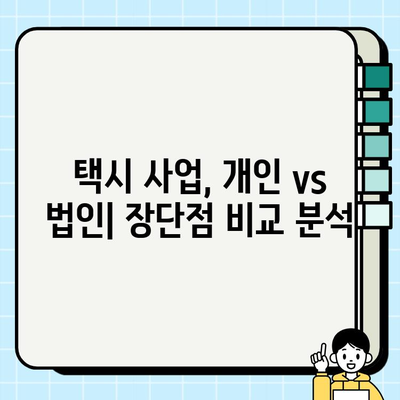 개인택시 vs 법인택시| 시세 비교 & 차이점 정리 | 택시 사업, 창업, 운영