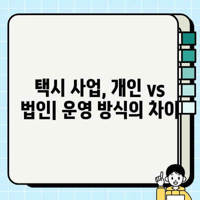 개인택시 vs 법인택시| 시세 비교 및 차이점 완벽 분석 | 택시 사업, 운영, 장단점, 선택 가이드