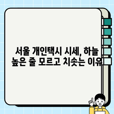 서울 개인택시 시세 폭등, 그 이유는? | 심층 분석 및 전망 |