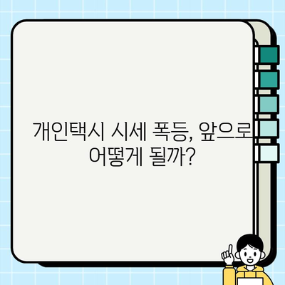 서울 개인택시 시세 폭등, 그 이유는? | 심층 분석 및 전망 |