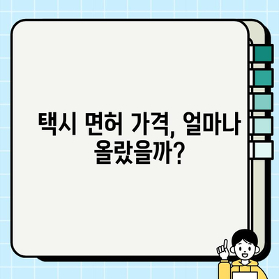 개인택시 양도 조건 완화, 택시 면허 가격 폭등! | 면허 시세, 매매 전략, 주의 사항