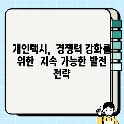 개인택시 업계, 새로운 도약을 위한 정책과 계획 |  택시 산업 발전, 플랫폼 연계, 수익 증대 방안