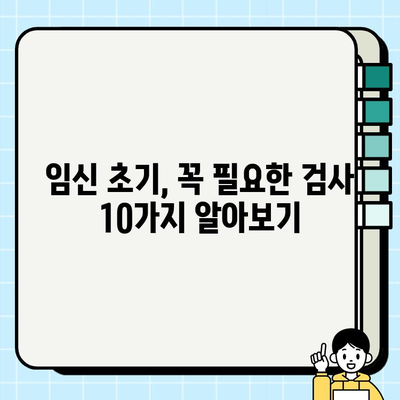 임신 초기 필수 검사| 꼭 알아야 할 10가지 검사 항목 & 실제 후기 | 임신 초기 검사, 산전검사, 임신 초기 증상, 임신 주수별 검사