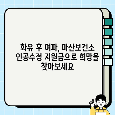 화유 후 여파, 피검사 수치 확인과 마산보건소 인공수정 지원금 신청 가이드 | 불임, 난임, 지원, 정보