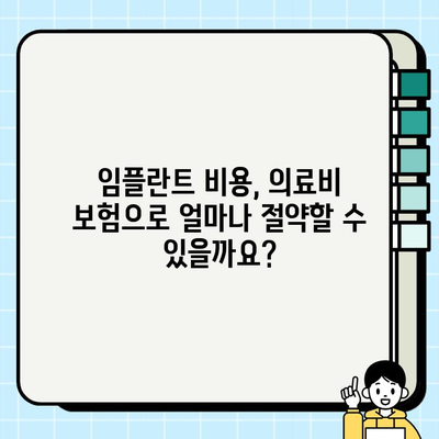 임플란트 비용, 의료비 보험으로 얼마나 줄일 수 있을까요? | 임플란트 보험, 보장 범위, 비용 절감 팁