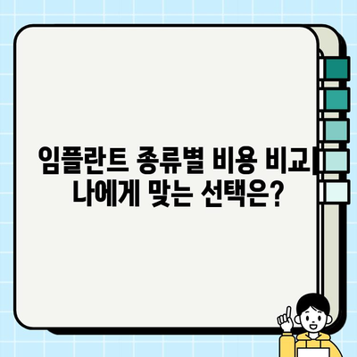 임플란트 종류별 비용 비교| 나에게 맞는 선택은? | 임플란트 가격, 임플란트 종류, 임플란트 비용, 임플란트 시술