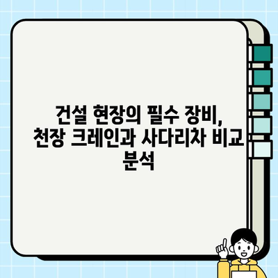 천장 크레인 vs 사다리차| 안전과 비용, 무엇이 더 중요할까? | 건설 장비, 안전 관리, 비용 분석