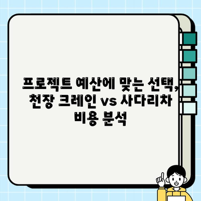 천장 크레인 vs 사다리차| 안전과 비용, 무엇이 더 중요할까? | 건설 장비, 안전 관리, 비용 분석