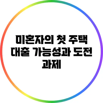 미혼자의 첫 주택 대출: 가능성과 도전 과제
