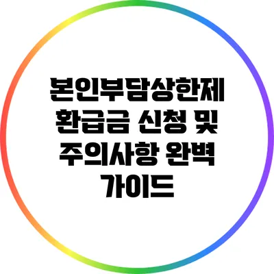 본인부담상한제 환급금 신청 및 주의사항 완벽 가이드