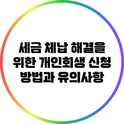 세금 체납 해결을 위한 개인회생 신청 방법과 유의사항