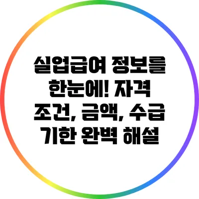 실업급여 정보를 한눈에! 자격 조건, 금액, 수급 기한 완벽 해설