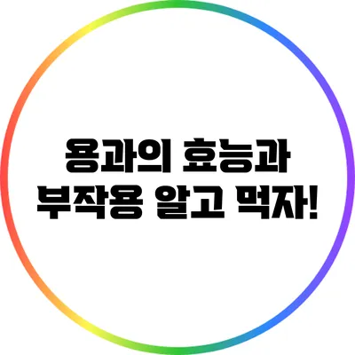 용과의 효능과 부작용: 알고 먹자!