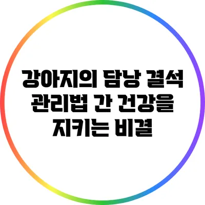 강아지의 담낭 결석 관리법: 간 건강을 지키는 비결