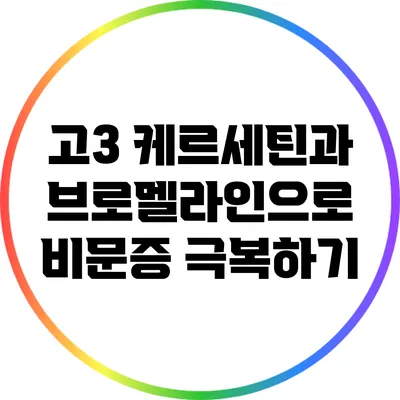 고3 케르세틴과 브로멜라인으로 비문증 극복하기