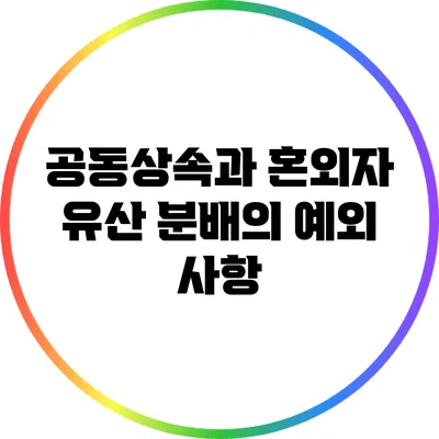 공동상속과 혼외자: 유산 분배의 예외 사항