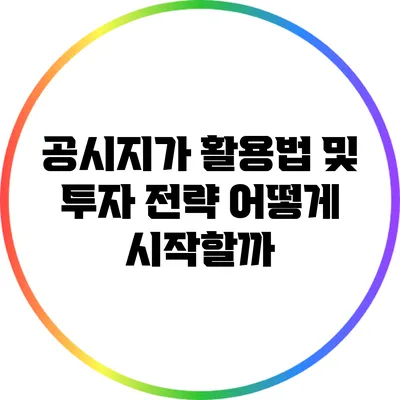 공시지가 활용법 및 투자 전략: 어떻게 시작할까?