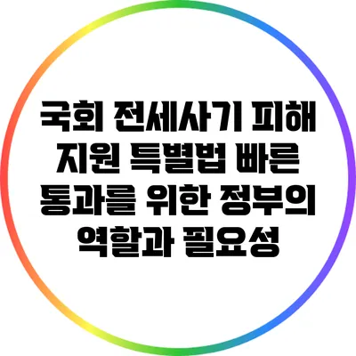 국회 전세사기 피해 지원 특별법: 빠른 통과를 위한 정부의 역할과 필요성