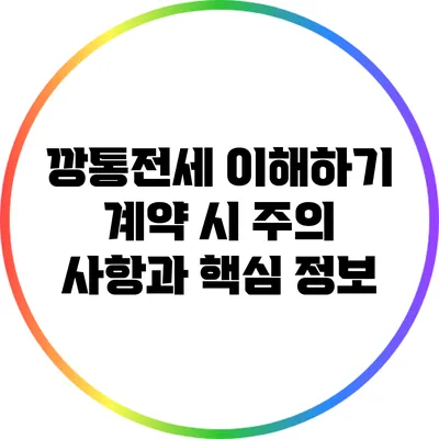 깡통전세 이해하기: 계약 시 주의 사항과 핵심 정보