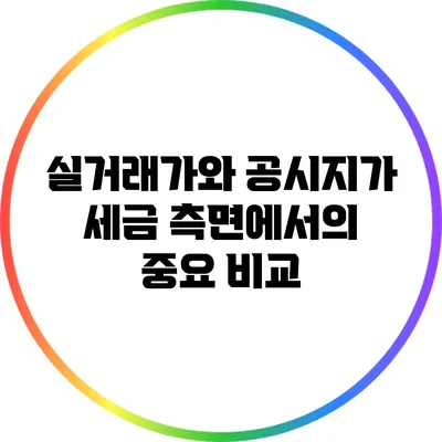실거래가와 공시지가: 세금 측면에서의 중요 비교