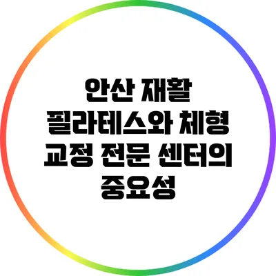 안산 재활 필라테스와 체형 교정 전문 센터의 중요성