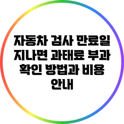 자동차 검사 만료일 지나면 과태료 부과? 확인 방법과 비용 안내