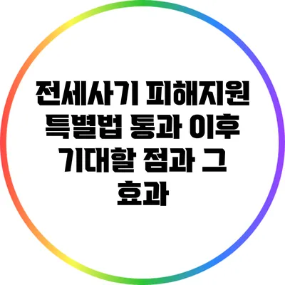 전세사기 피해지원 특별법 통과 이후 기대할 점과 그 효과