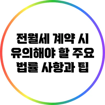 전월세 계약 시 유의해야 할 주요 법률 사항과 팁