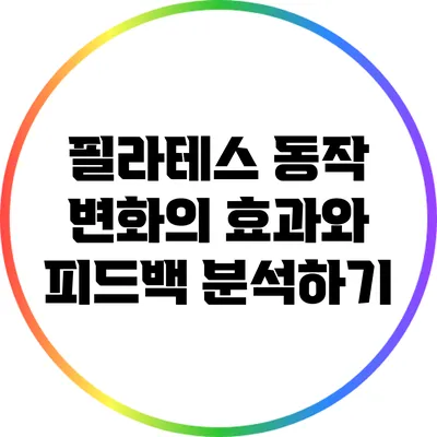 필라테스 동작 변화의 효과와 피드백 분석하기