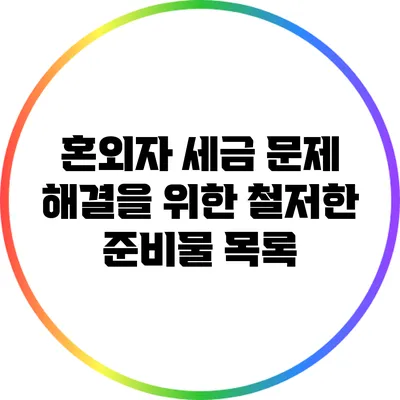 혼외자 세금 문제 해결을 위한 철저한 준비물 목록