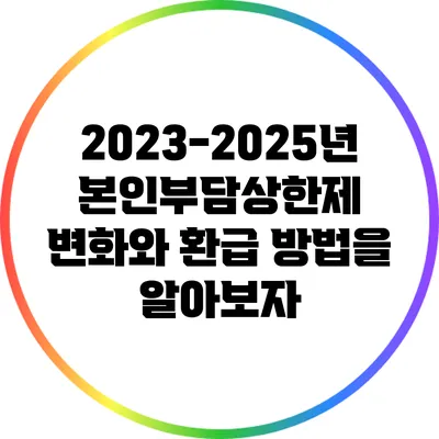 2023-2025년 본인부담상한제 변화와 환급 방법을 알아보자