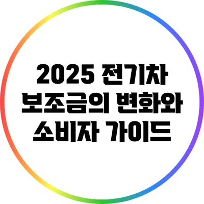 2025 전기차 보조금의 변화와 소비자 가이드