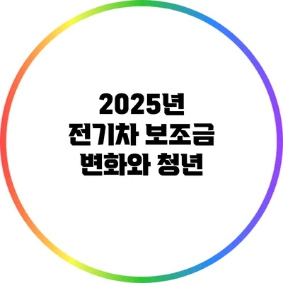 2025년 전기차 보조금 변화와 청년