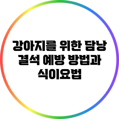 강아지를 위한 담낭 결석 예방 방법과 식이요법