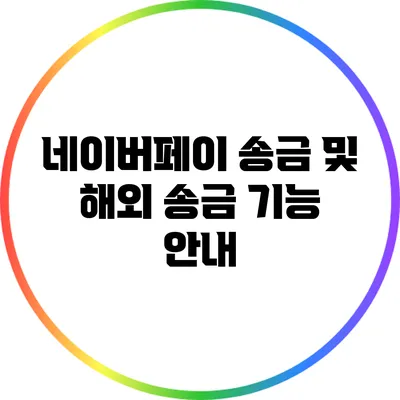 네이버페이 송금 및 해외 송금 기능 안내