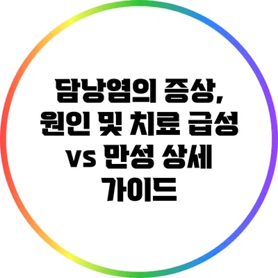 담낭염의 증상, 원인 및 치료: 급성 vs 만성 상세 가이드