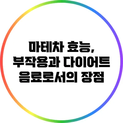 마테차: 효능, 부작용과 다이어트 음료로서의 장점